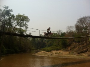 bridge crossing - off-road motorcycle Enduro Tours Chiang Mai Thailand