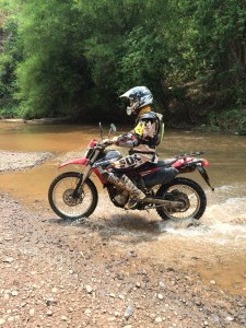 water crossing  - off-road motorcycle Enduro Tours Chiang Mai Thailand
