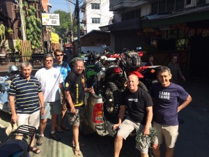 back in civilisation  - off-road motorcycle Enduro Tours Chiang Mai Thailand 